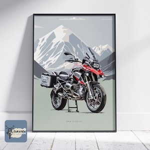 BMW R1200GS Motorbike Freehand Sketch For DOWNLOAD Wall Art Digital Drawing From A Photograph Ideal Gift Present For Bike Rider