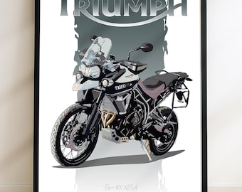 Triumph Tiger 800 XCA Motorbike Sketch – Hand-Drawn Digital Art (Digital File)