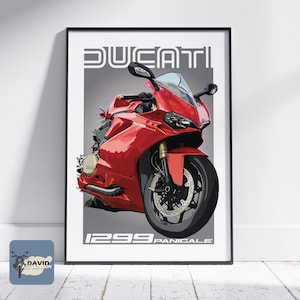 Ducati 1299 Panigale Motocicleta Esboço à mão livre para DOWNLOAD Arte de parede Desenho digital de uma fotografia Presente ideal para motociclista