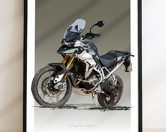 Triumph Tiger Rally Pro Motorbike Sketch – Hand-Drawn Digital Art (Digital File)