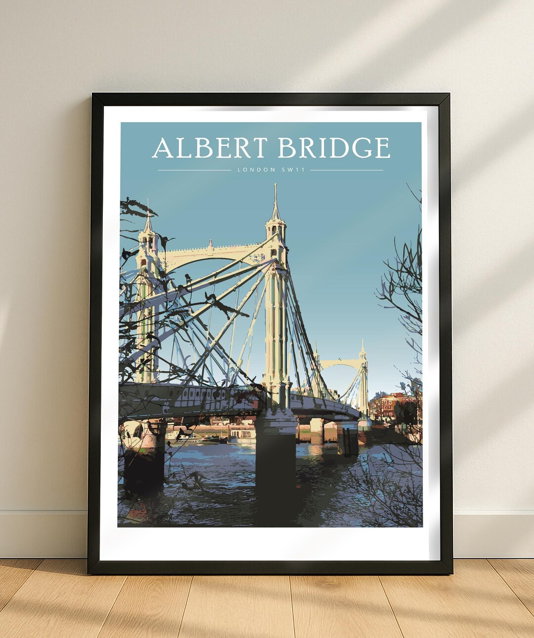 Albert Bridge London Art Print – Giclée Travel Poster - Etsy