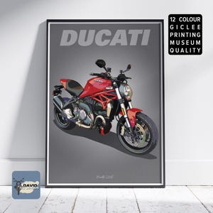 Ducati Monster 1200R Motorbike Art Freehand Sketch. Motocycle Drawing Ideal Gift Present For Bike Rider Wall Art Digital Drawing for Biker