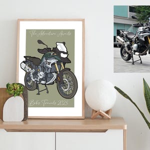 Personalized Motorcycle Gift Art Your Own Bike Art Print, Custom Motorcycle Art Motorbike Gifts for Him or Her Digital Biker Art Print