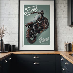 Triumph Bonneville Motorrad Skizze - Handgezeichnete Digitale Kunst (Digitale Datei) Bild 10