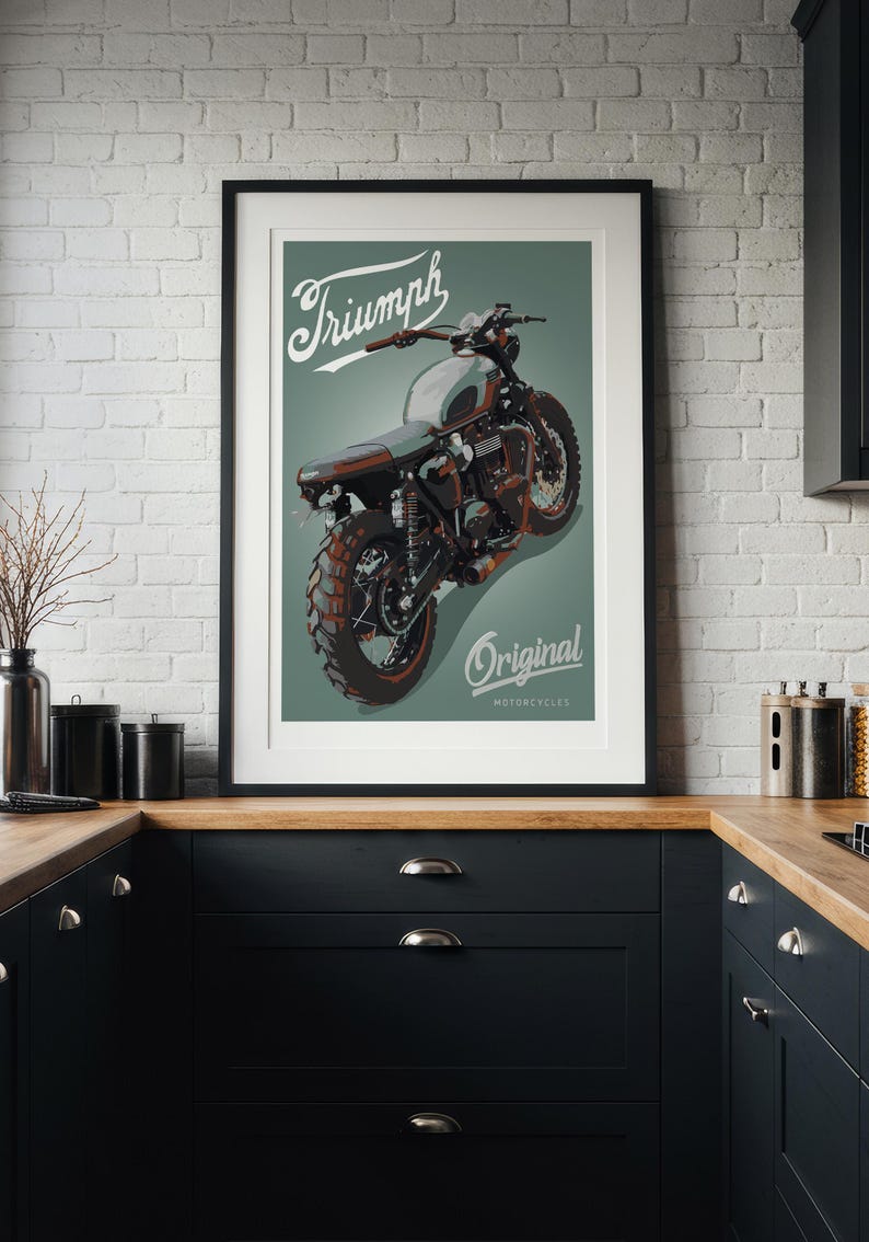 Triumph Bonneville Motorrad Skizze - Handgezeichnete Digitale Kunst (Digitale Datei) Bild 10