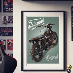 Triumph Bonneville Motorrad Skizze - Handgezeichnete Digitale Kunst (Digitale Datei) Bild 4