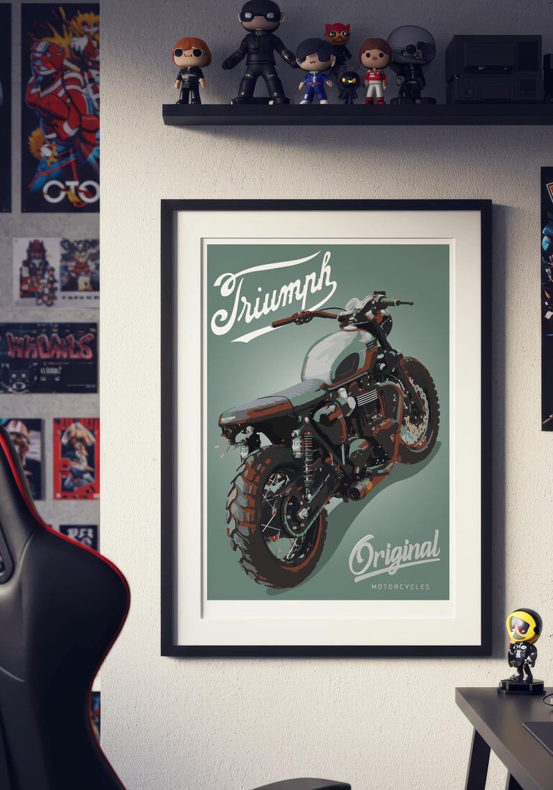 Triumph Bonneville Motorrad Skizze - Handgezeichnete Digitale Kunst (Digitale Datei) Bild 4