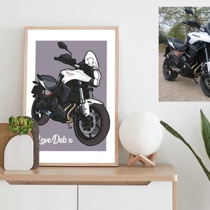 Personal Motorbike Gift Your Personalized Bike Art Print, Custom Motorcycle Art Motorbike Gifts for Him or Her Digital Biker Art
