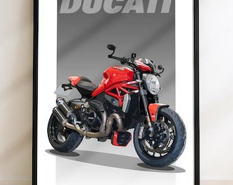 DUCATI 916 - Signed Limited Edition Sketch Motorbike Motorcycle
