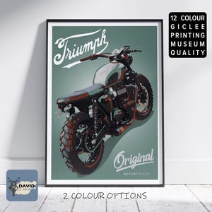 Triumph Bonneville Motocicletta Schizzo a mano libera Motocicletta Arte murale Disegno digitale da fotografia Regalo ideale per motociclista