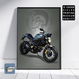 Ducati Monster 1100 Evo Diesel Motorbike Art. Desenho de motocicleta Presente ideal para motociclista Desenho de arte de parede para motociclista