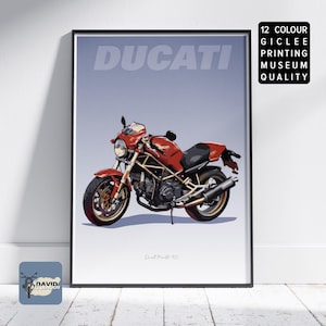 Ducati Monster 900 Motocicleta Arte Esboço à Mão Livre. Desenho de Motocicleta Presente Ideal para Motociclista Arte de Parede Desenho Digital para Motociclista