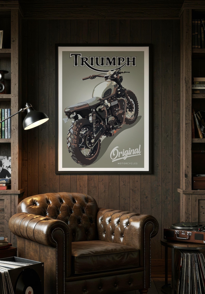 Triumph Bonneville Motorrad Skizze - Handgezeichnete Digitale Kunst (Digitale Datei) Bild 13