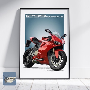 Ducati 1299 Panigale Motocicleta Esboço à mão livre para DOWNLOAD Arte de parede Desenho digital de uma fotografia Presente ideal para motociclista