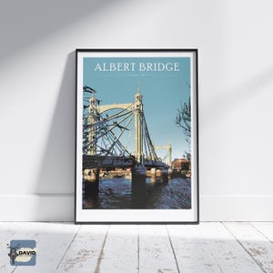 Impresión del Puente Albert - Póster de viaje a Londres - Impresión artística - Regalo especial - Impresión de viaje a Londres Arte mural de Londres - Impresión para el hogar en Londres