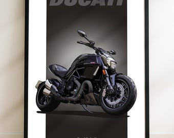 Ducati Diavel Carbon S Motorbike Sketch – Hand-Drawn Digital Art. A unique sketch for the Motorbike rider and Enthusiast. (Digital File)