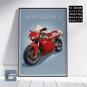 Ducati 996 Motocicleta Arte Esboço à Mão Livre. Desenho de Motocicleta Presente Ideal para Motociclista Arte de Parede Desenho Digital para Motociclista Presente para Ele e Ela