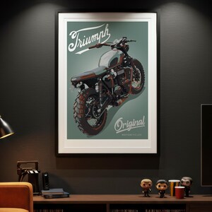 Triumph Bonneville Motorrad Skizze - Handgezeichnete Digitale Kunst (Digitale Datei) Bild 9