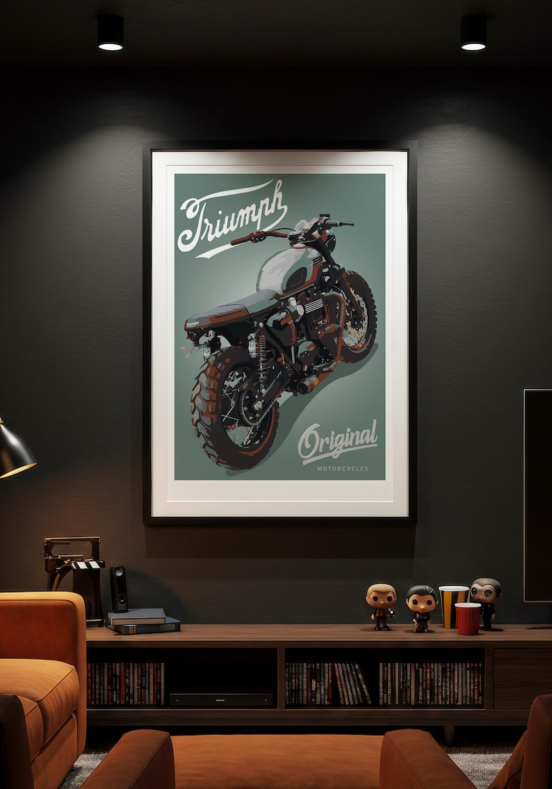Triumph Bonneville Motorrad Skizze - Handgezeichnete Digitale Kunst (Digitale Datei) Bild 9