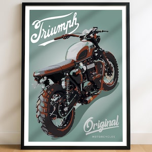 Triumph Bonneville Motorrad Skizze - Handgezeichnete Digitale Kunst (Digitale Datei) Bild 1