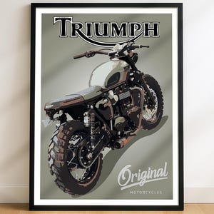 Triumph Bonneville Motorrad Skizze - Handgezeichnete Digitale Kunst (Digitale Datei) Bild 2
