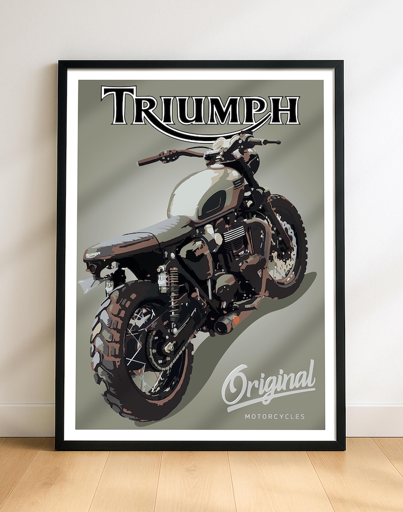 Triumph Bonneville Motorrad Skizze - Handgezeichnete Digitale Kunst (Digitale Datei) Bild 2