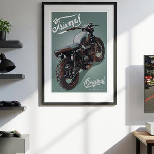 Triumph Bonneville Motorrad Skizze - Handgezeichnete Digitale Kunst (Digitale Datei) Bild 7