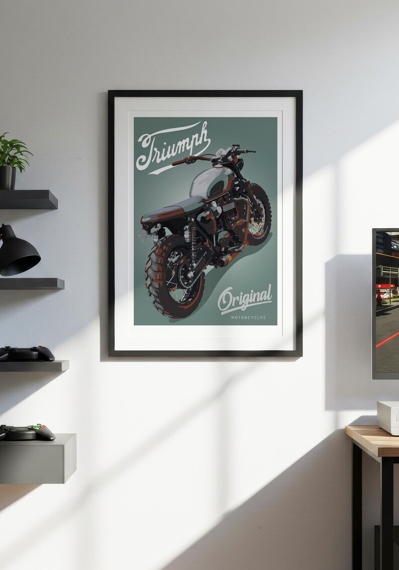 Triumph Bonneville Motorrad Skizze - Handgezeichnete Digitale Kunst (Digitale Datei) Bild 7