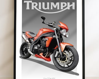 Triumph Speed Triple 1050 Motorbike Sketch – Hand-Drawn Digital Art. A unique sketch for the Motorbike rider and Enthusiast. (Digital File)