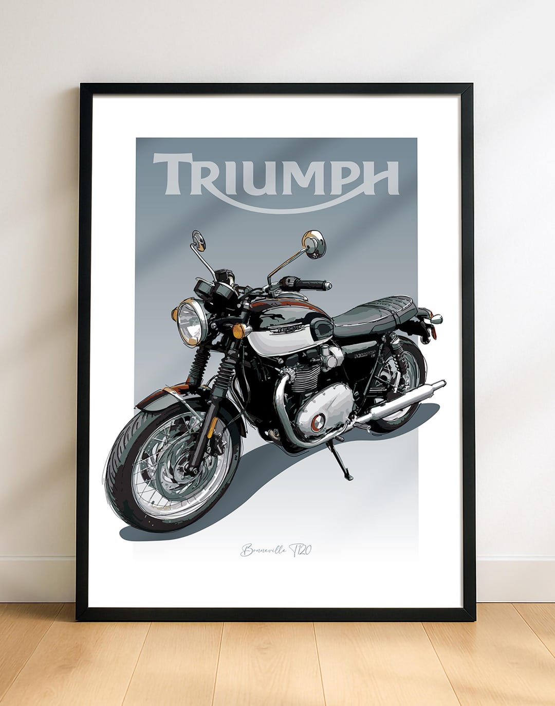Triumph Bonneville T120 Motorbike Sketch – Hand-drawn Digital Art