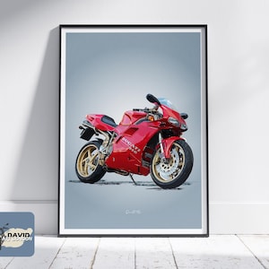 Ducati 916 Motorbike Art Sketch For DOWNLOAD Wall Art Digital Drawing From A Photograph Ideal Gift Present For Bike Rider