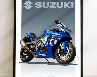 Suzuki GSX R1000 motorschets – handgetekende digitale kunst. Een unieke schets voor de motorrijder en liefhebber. (digitaal bestand)