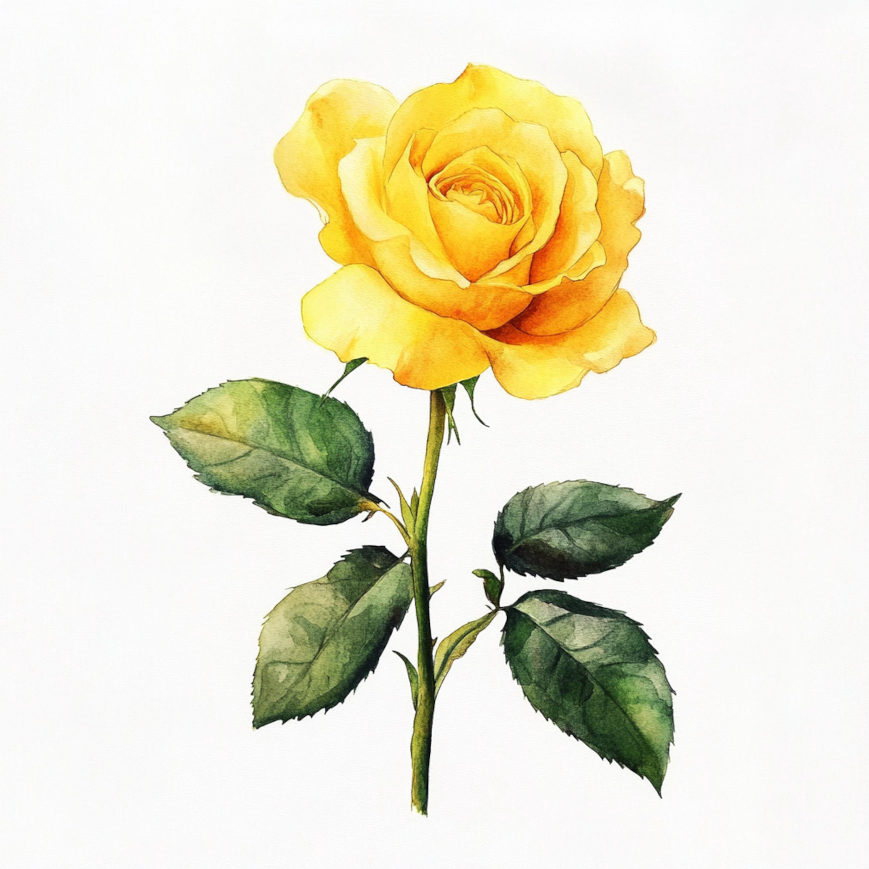 Yellow Roses To Print 10 Printable Yellow Rose Arts, Watercolor Rose But, Rosebut Botanical ...