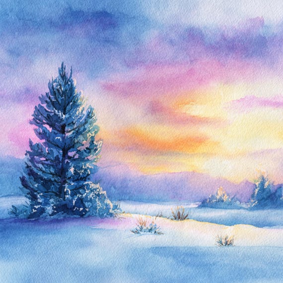 10 印刷可能な風景、抽象的な水彩画、クリスマスの風景、印刷可能な