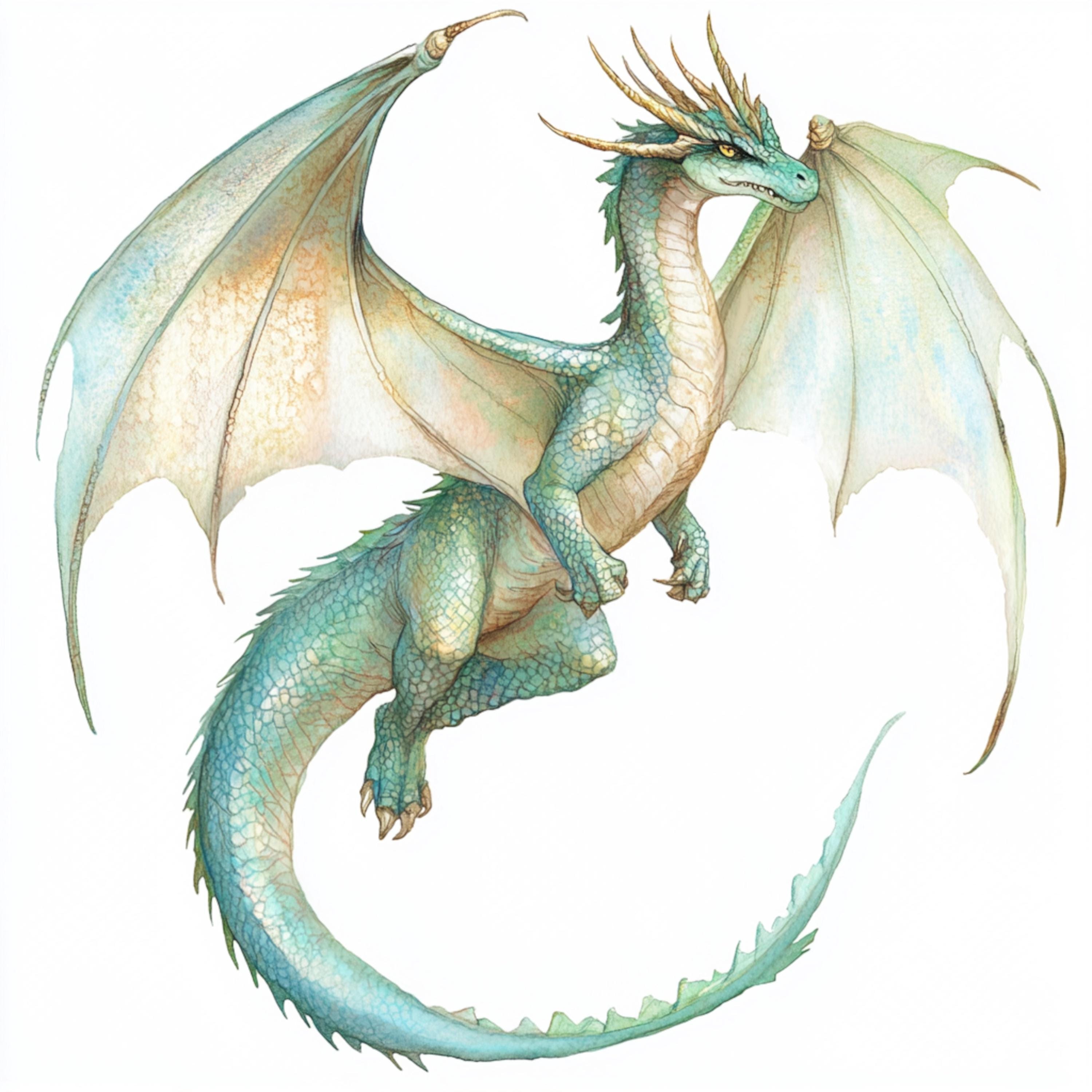 10 印刷可能な雄大なドラゴン、空中のドラゴン、ファンタジー ドラゴン