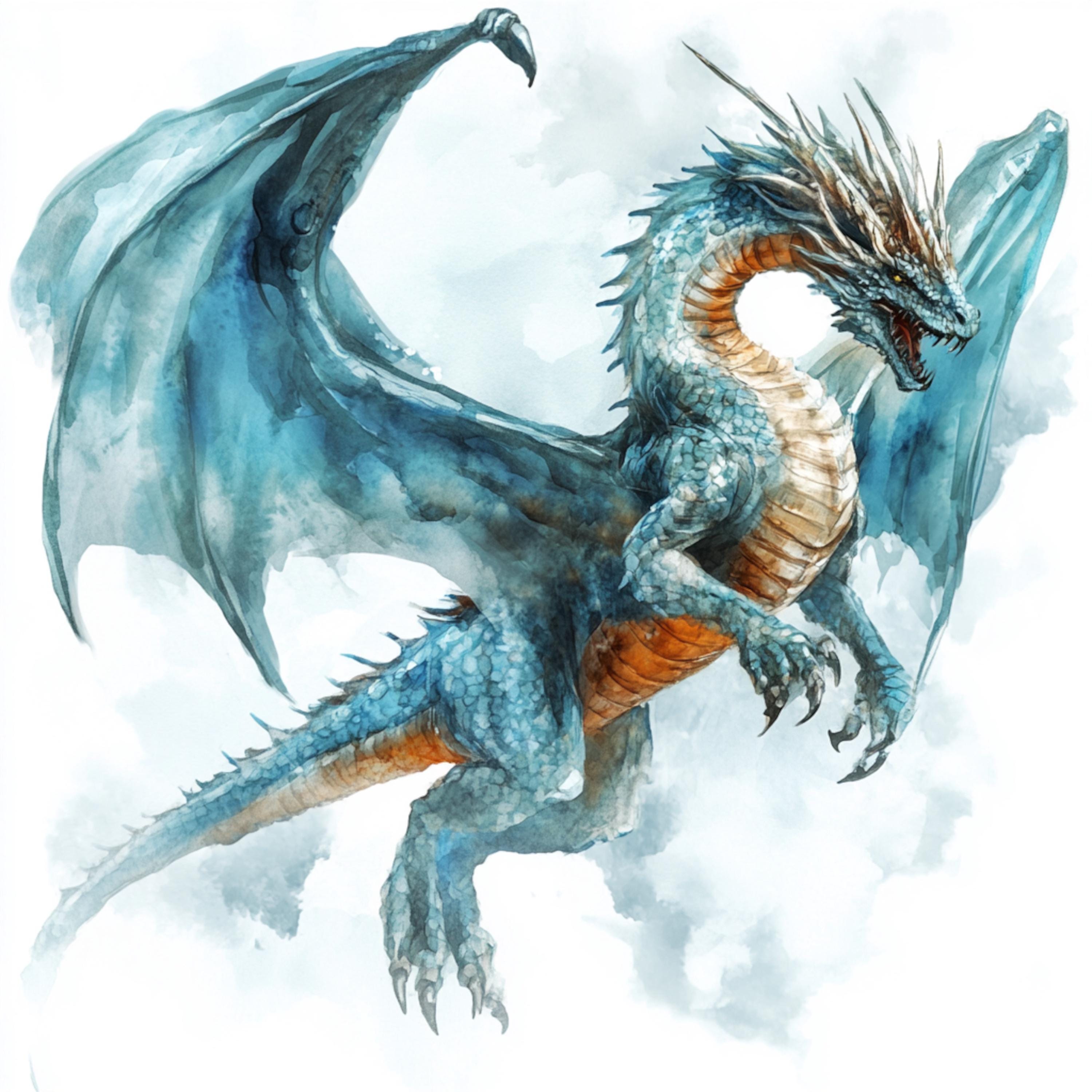 10 印刷可能な雄大なドラゴン、空を飛ぶドラゴン、ファンタジー