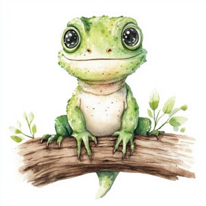 10 Printable Cute iguana Clipart, reptile watercolor art, Printable JPG, Cartoon iguana, Commercial Use, iguana art, Baby iguana print