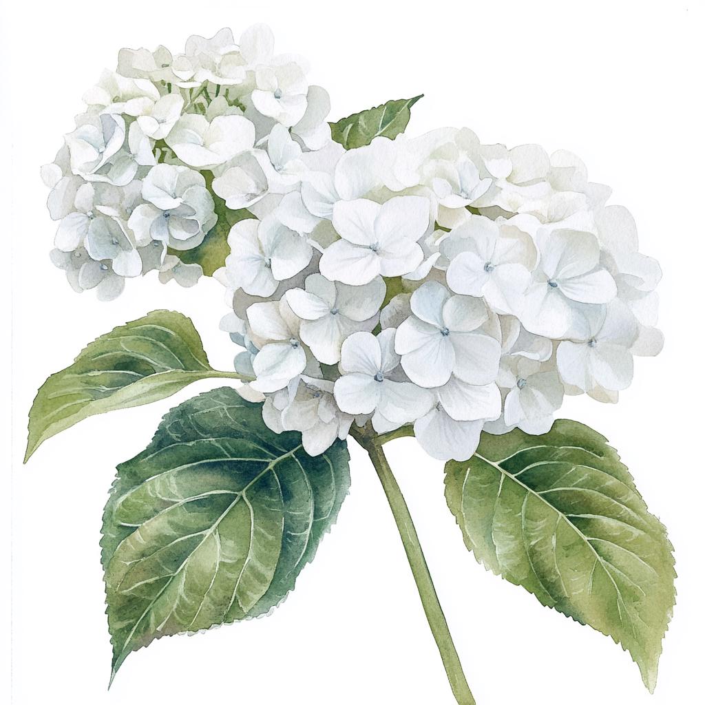 10 Printable Hydrangea Flower, White Flower, Housewarming Gift Art ...