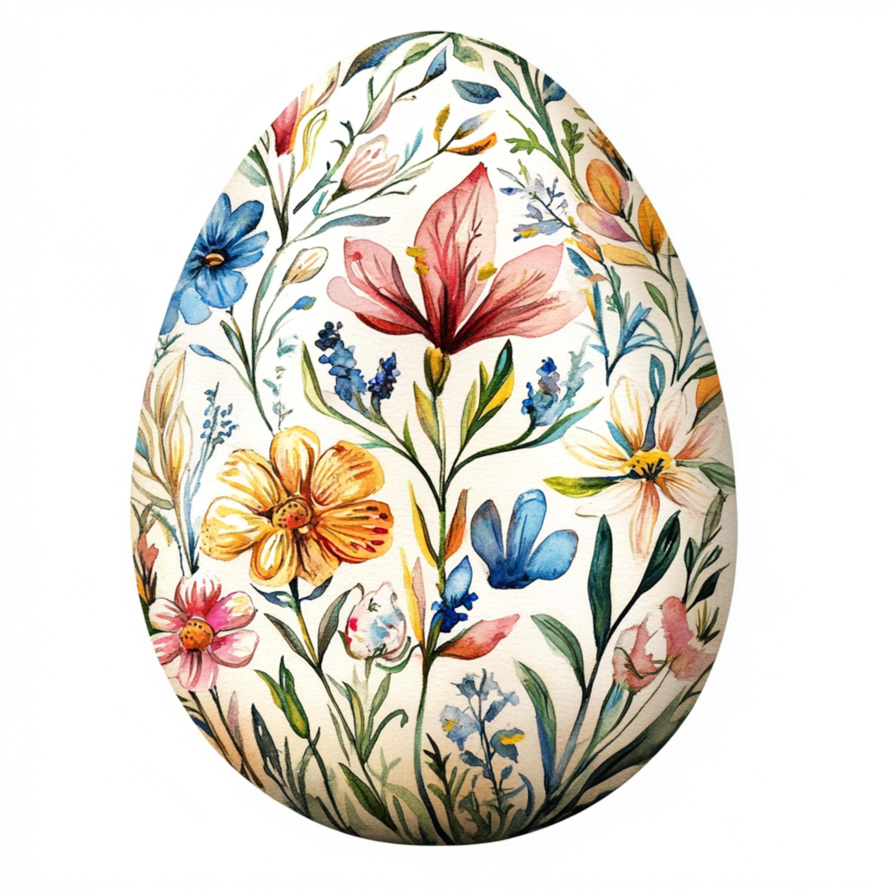 10 Printable Floral Easter Egg, Watercolor Easter Eggs Art, Easter Gift ...
