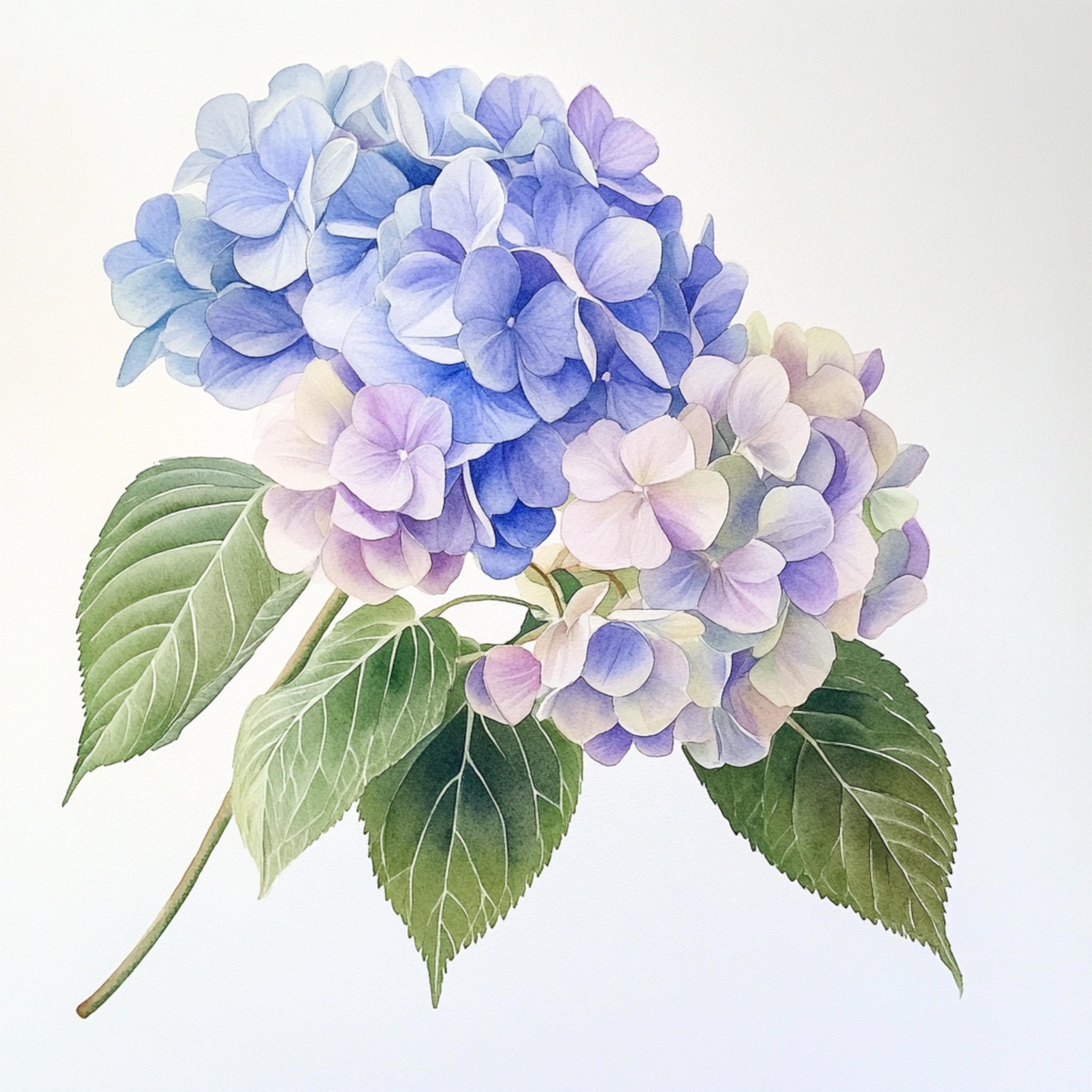 10 Printable Hydrangea Flower, Blue Flower, Housewarming Gift Art ...