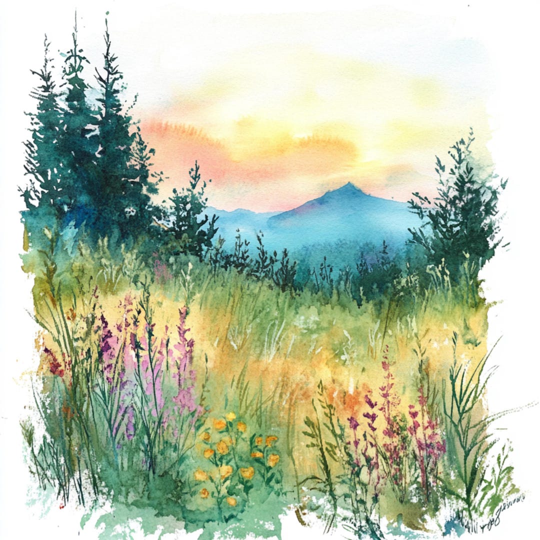 10-printable-meadow-landscape-art-watercolor-art-wildflower-landscape