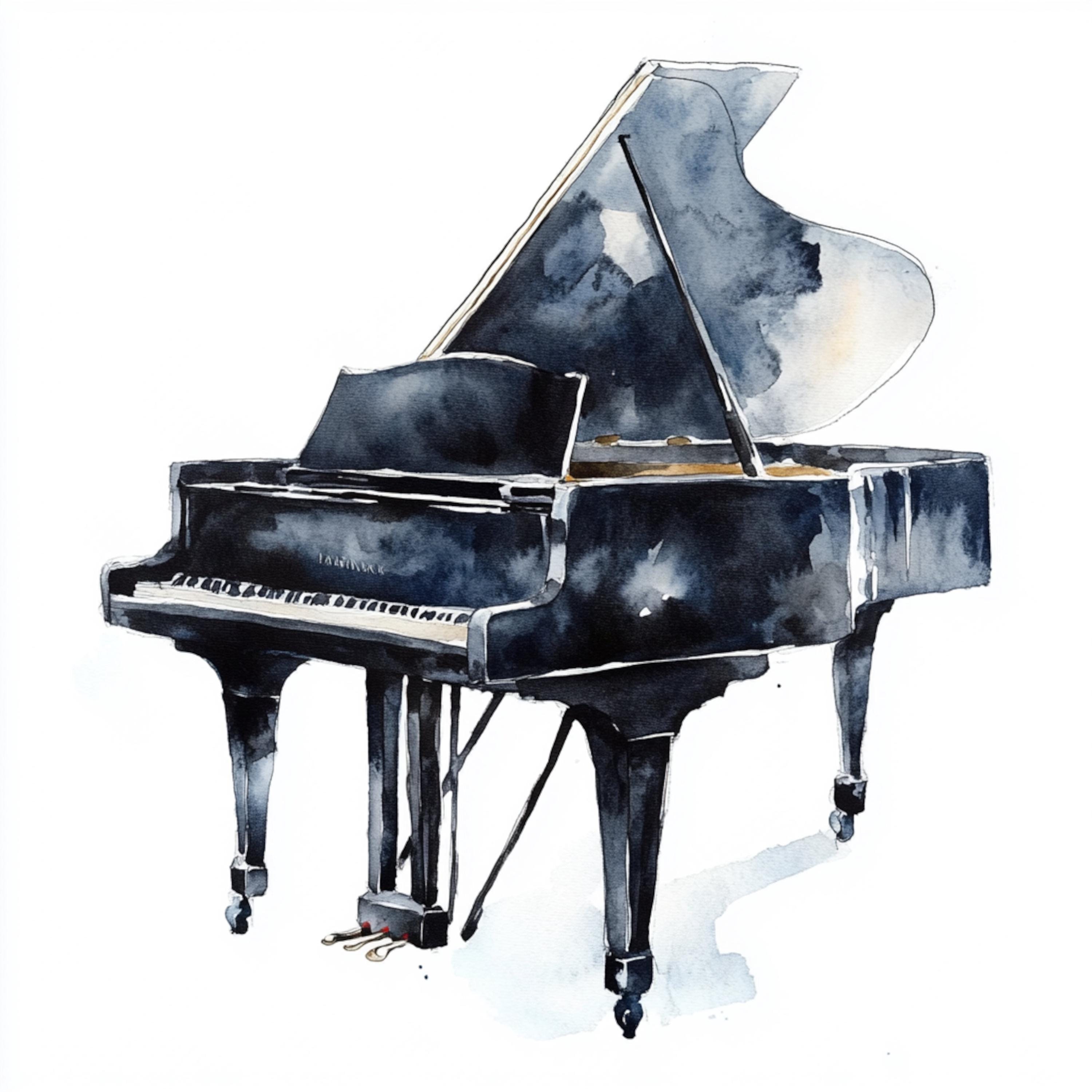 10 Printable Piano Clipart, Grand Piano Watercolor, Education Clip Art ...