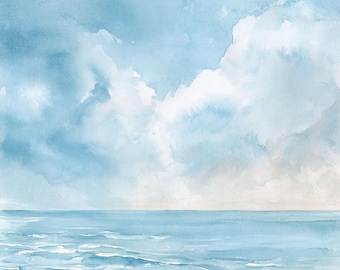 13 ilustrações abstratas imprimíveis de mar, aquarela litorânea, ondas abstratas, presente para amantes do mar, vista tranquila do oceano, decoração de praia, uso comercial.
