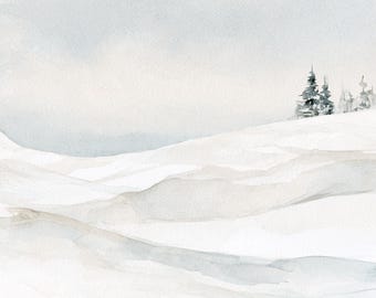 12 Printable minimalist wiiner landscape, abstract scenary, Printable JPGs, Snowy landscape, Winter mountain art, Christmas card