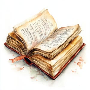 10 Clipart di libri antichi stampabili, acquerello di Holly Book, decorazioni educative, uso commerciale, design della carta, libri vintage, cose antiche