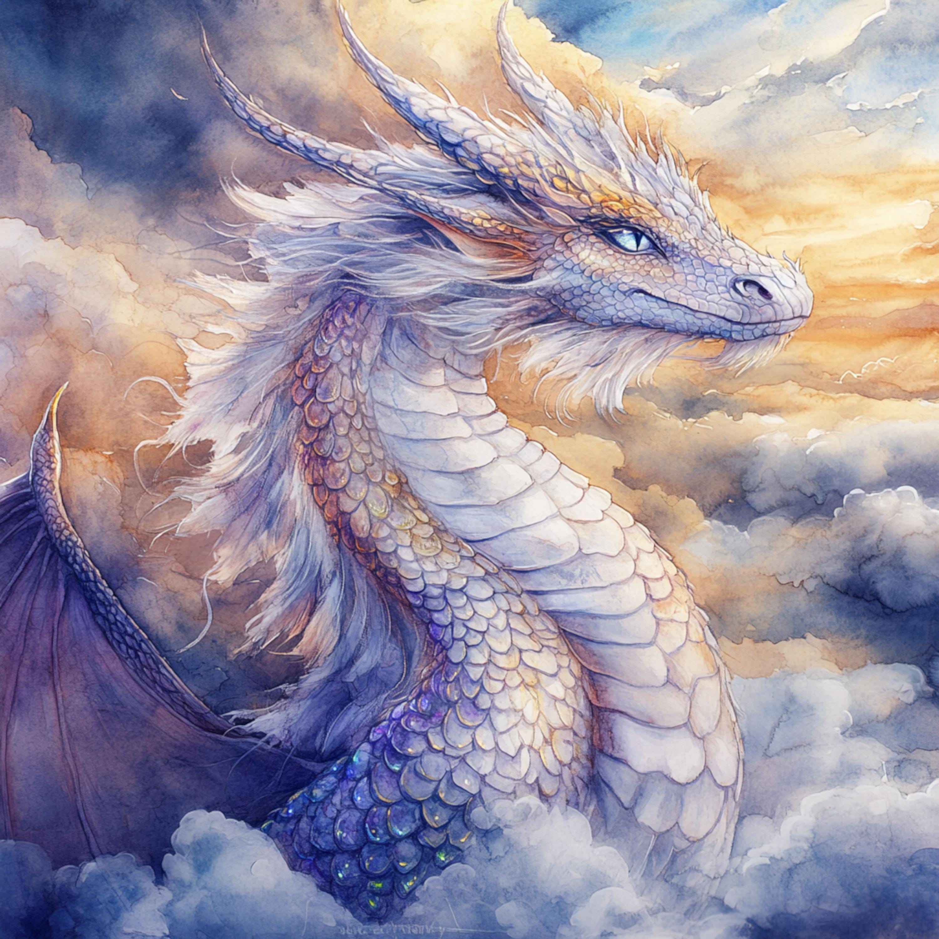 水彩画 ドラゴン 10 印刷可能な雄大なドラゴン、空中のドラゴン、ファンタジードラゴン