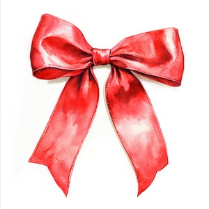 Fiocchi rossi stampabili, Clip art di fiocchi acquerellati, JPG stampabili, Decorazioni con fiocchi, Buoni regalo fai da te, Design di carta, Decorazione rossa per festeggiare