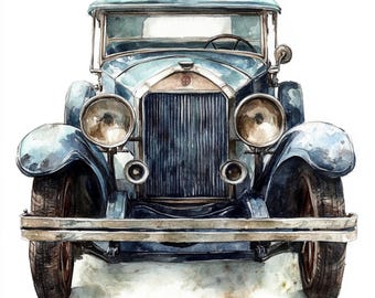 10 Printable Vintage Car, wtercolor car, Vintage Car print, Kids Room Wall Art, High Quality JPGs, Paper craft, Commercial use