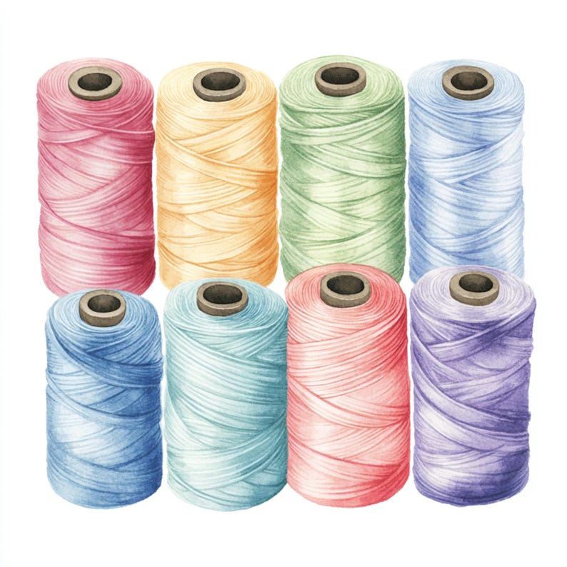 Sewing Printthread 12 Printable Spools of Thread, Sewing-themed Art Print, Watercolor ...
