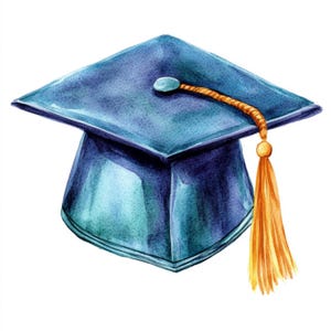 10 birretes de graduación imprimibles, birrete de graduación en acuarela, impresión de birrete de graduación, creación de tarjetas de felicitación, diseño en papel